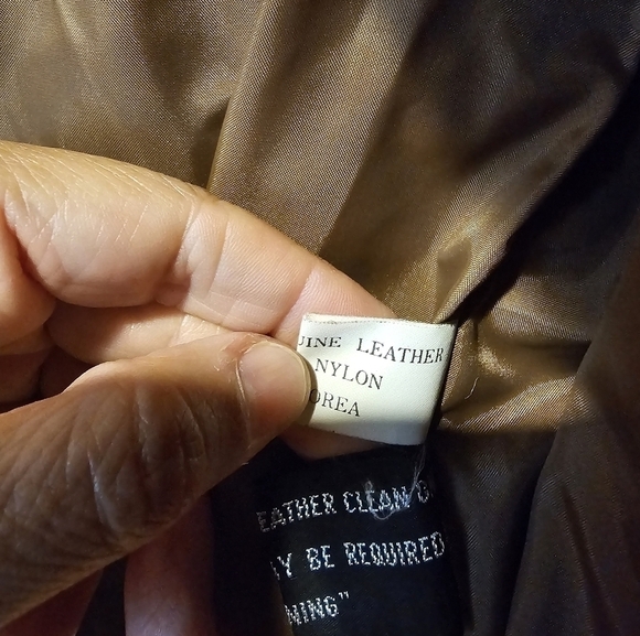 COPY - Montgomery Ward vintage bomber jacket.  Brown leather small - Picture 5 of 6